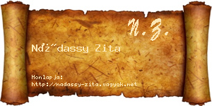 Nádassy Zita névjegykártya