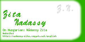 zita nadassy business card